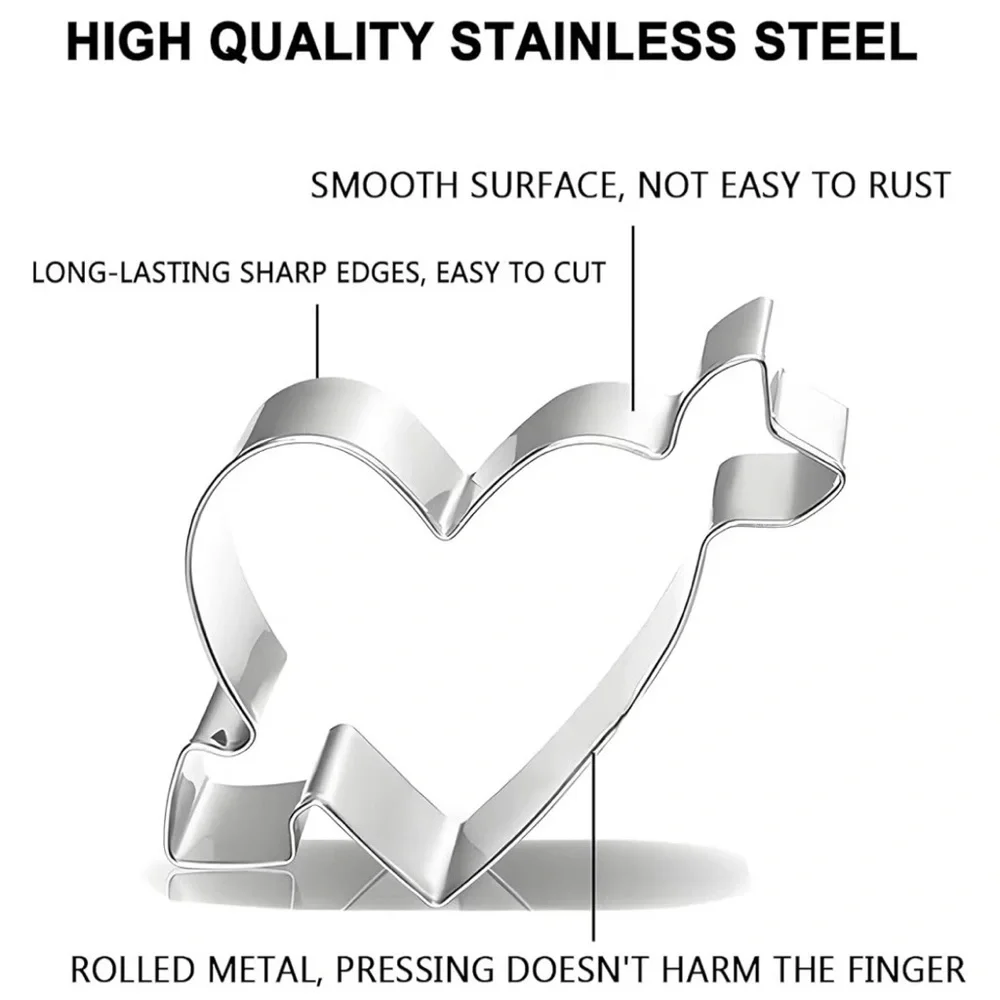 Valentine's Day Heart Cookie Cutter Set - 5 Piece Valentine Cookie Cutters - NWT